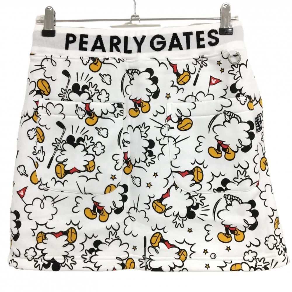 美品 パーリーゲイツ スカート 裏起毛 0 ミッキー ディズニー 防寒