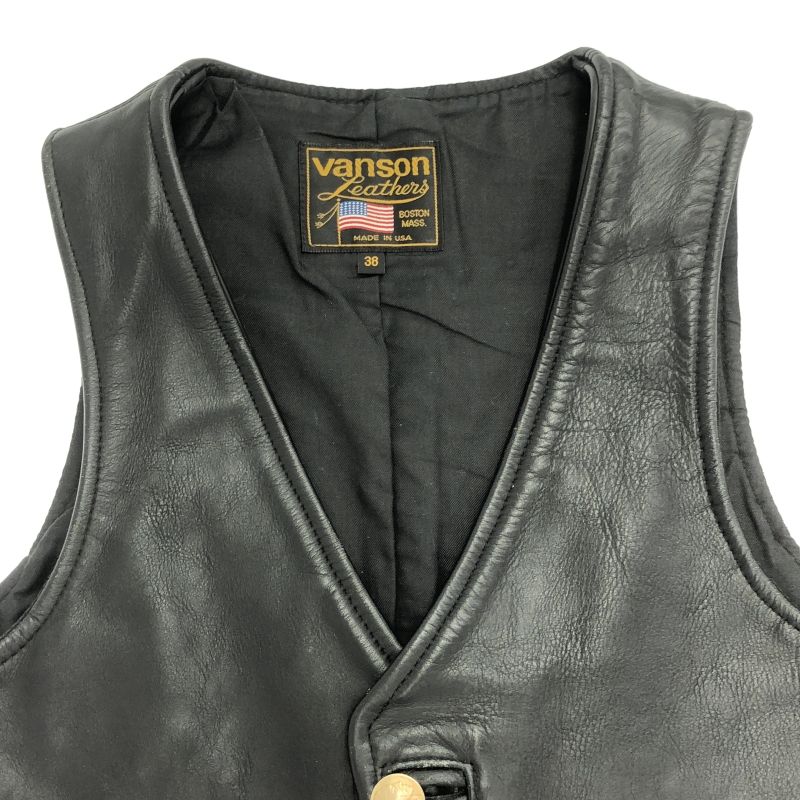 Vanson レザー ベスト 38サイズ 黒 Made in USA