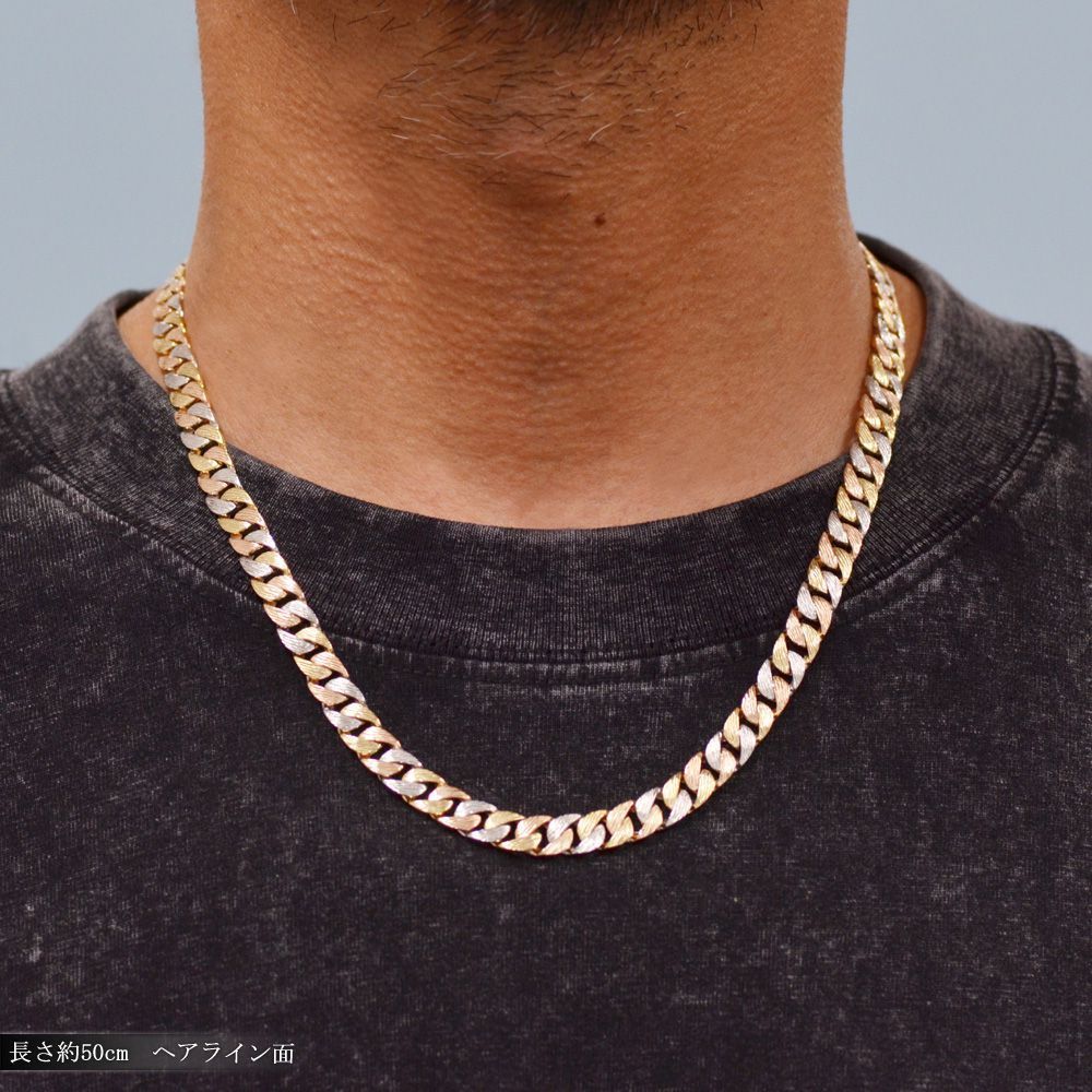 喜平 ネックレス 18金 K18 18K メンズ イエローゴールド ピンク