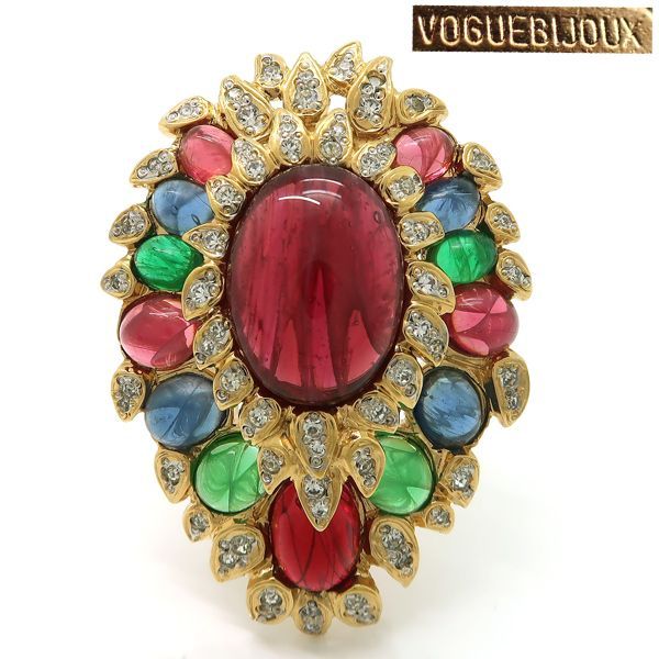 ヴォーグビジュ❤️VOGUEBIJOUX❤️マルチストーン カボションブローチ ヴォーグビジュ❤️VOGUEBIJOUX❤️マルチストーン カボション