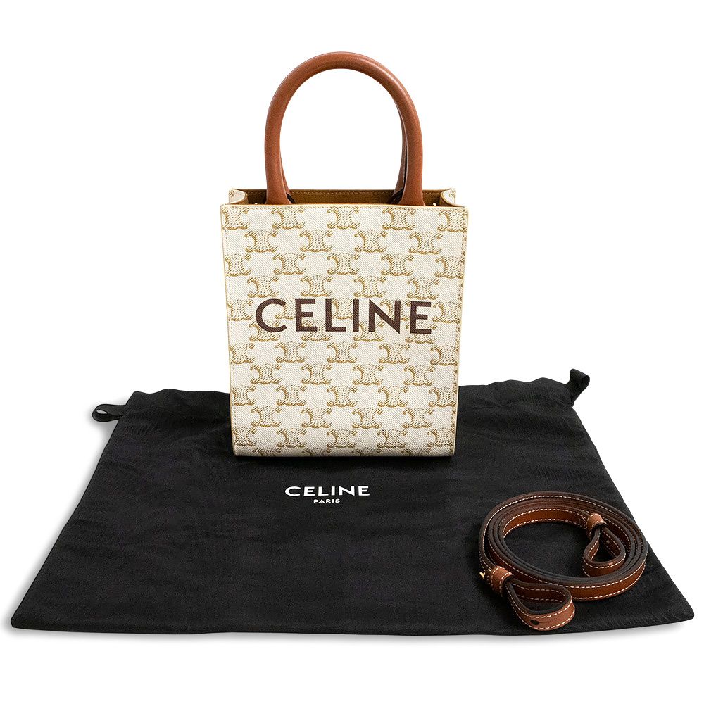 CELINE トリオンフ ミニ バーティカルカバ　ショルダーバッグ 2WAY セリーヌ ミニ バーティカル カバ 2Way ショルダー ハンドバッグ