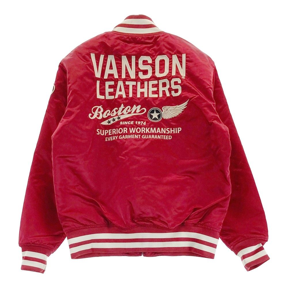 vanson スタジャン Mサイズ VANSON バンソン スタジャン ナイロンツイルジャケット レッド系 M