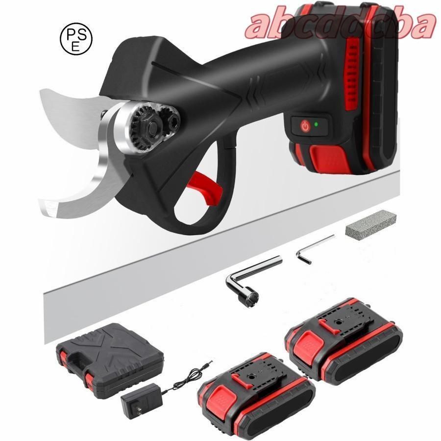 21V 片手軽量980g 鋏 庭木 園芸用 ブラシレスモーター SK5炭素鋼 充電式ばさみ 枝切り 剪定バサミ 電動ハサミ 大容量バッテリー2個付き 二