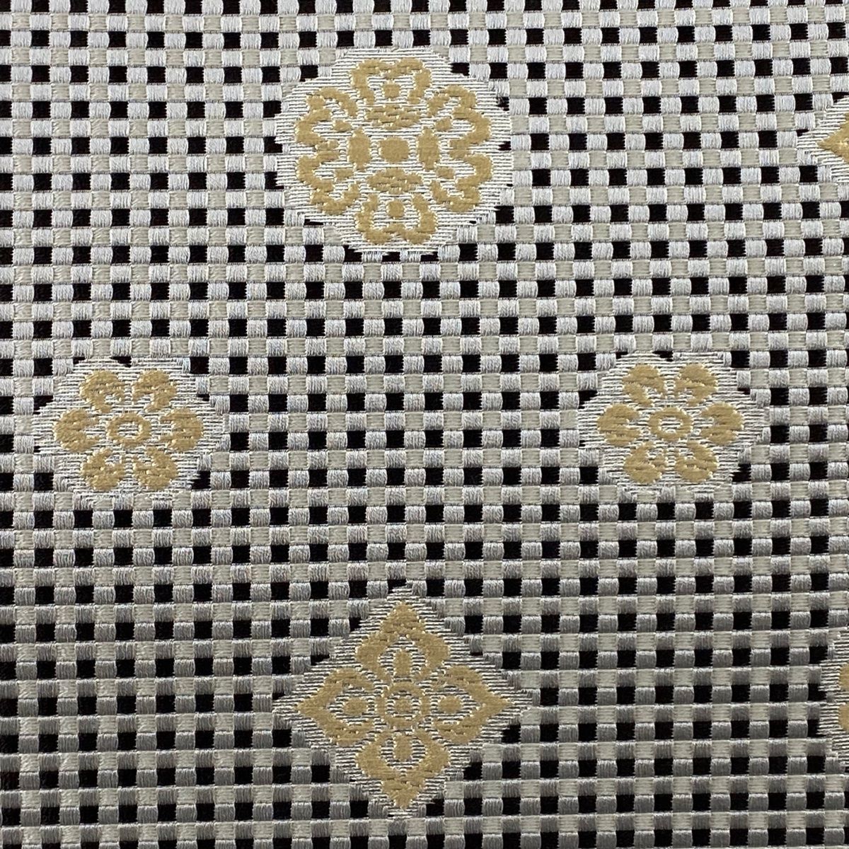 名古屋帯 八寸名古屋帯 松葉仕立て やまと 花 箔 黒 正絹