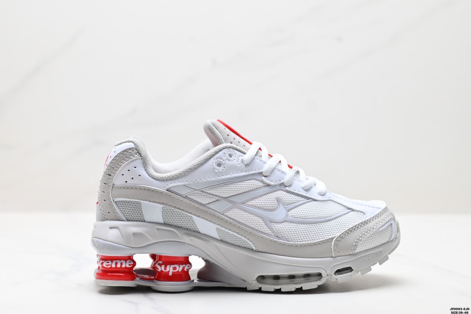 全新♥シュプリーム × ナイキ ショックス ライド2 ホワイト|グレーフォッグ|フラットプラチナム DN1615-100-MM輸入