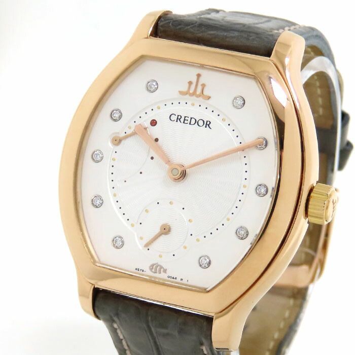 SEIKO クレドール　18k シルバーゴールド レディース時計 SEIKO セイコー クレドール シグノ アクア 4S79-00A0 シルバー
