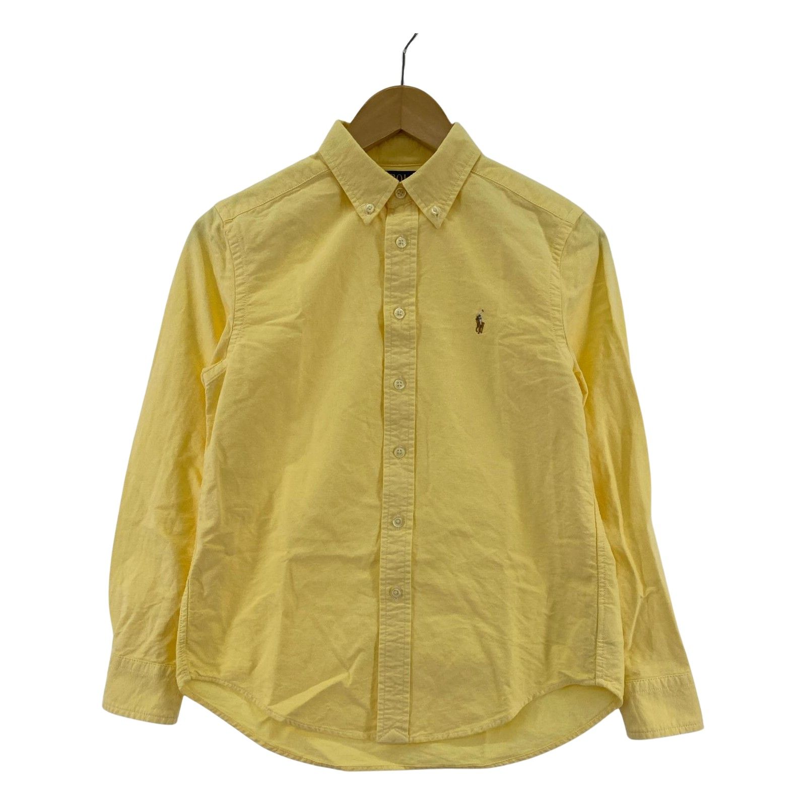 SALE，低価 POLO RALPH LAUREN ポロ ラルフローレン ワンポイント刺繍長袖シャツ sizeM(10-12)/イエロー 長袖シャツ・ブラウス