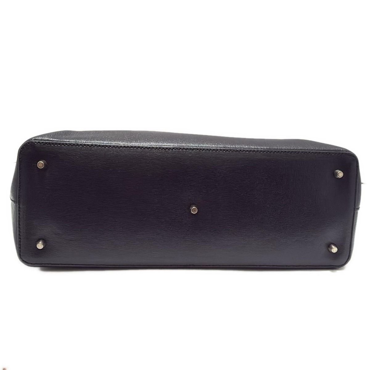 シンプルきれい　FURLA 黒 レザー ハンドバッグ 美品 FURLA フルラ クロコ型押し ハンドバッグ 2way レザー 黒
