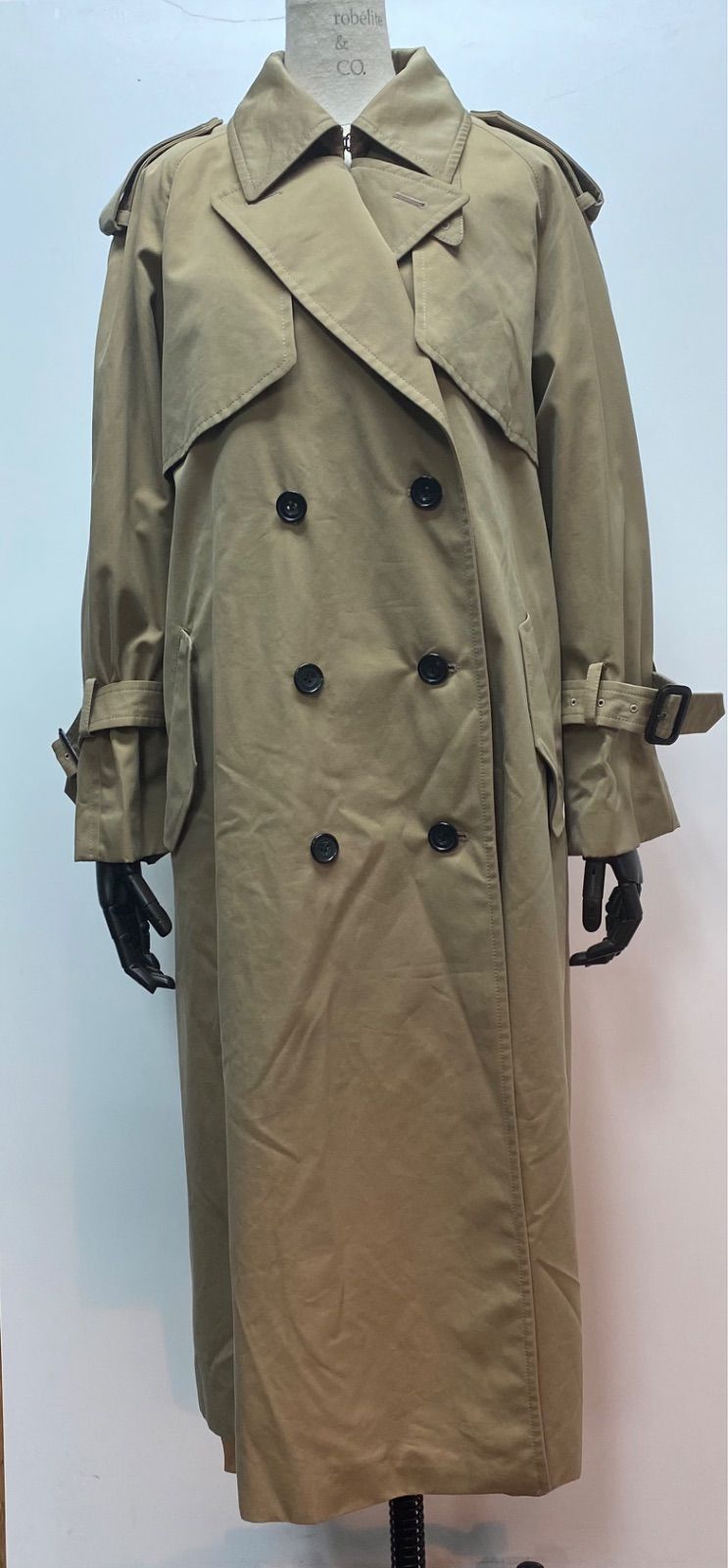 robélite - CO. ローベリテアンドシーオー 1stサンプル品 OLMETEX GIOVE 2WAY TRENCH COAT オルメテックス 2WAY トレンチコート ベージュ ハリスツイード ライナー付き 日本製 芸能人