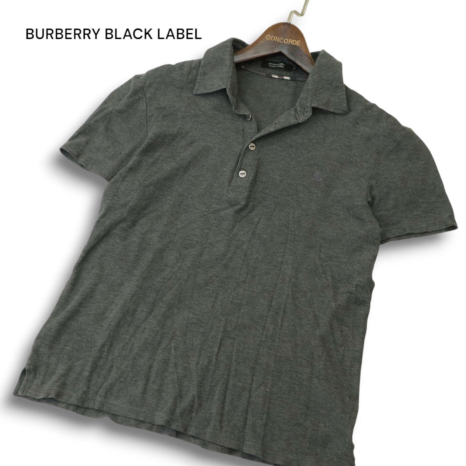BURBERRY BLACK LABEL グレー ポロシャツ　2 ホースロゴ BURBERRY BLACK LABEL バーバリー ブラックレーベル 春夏