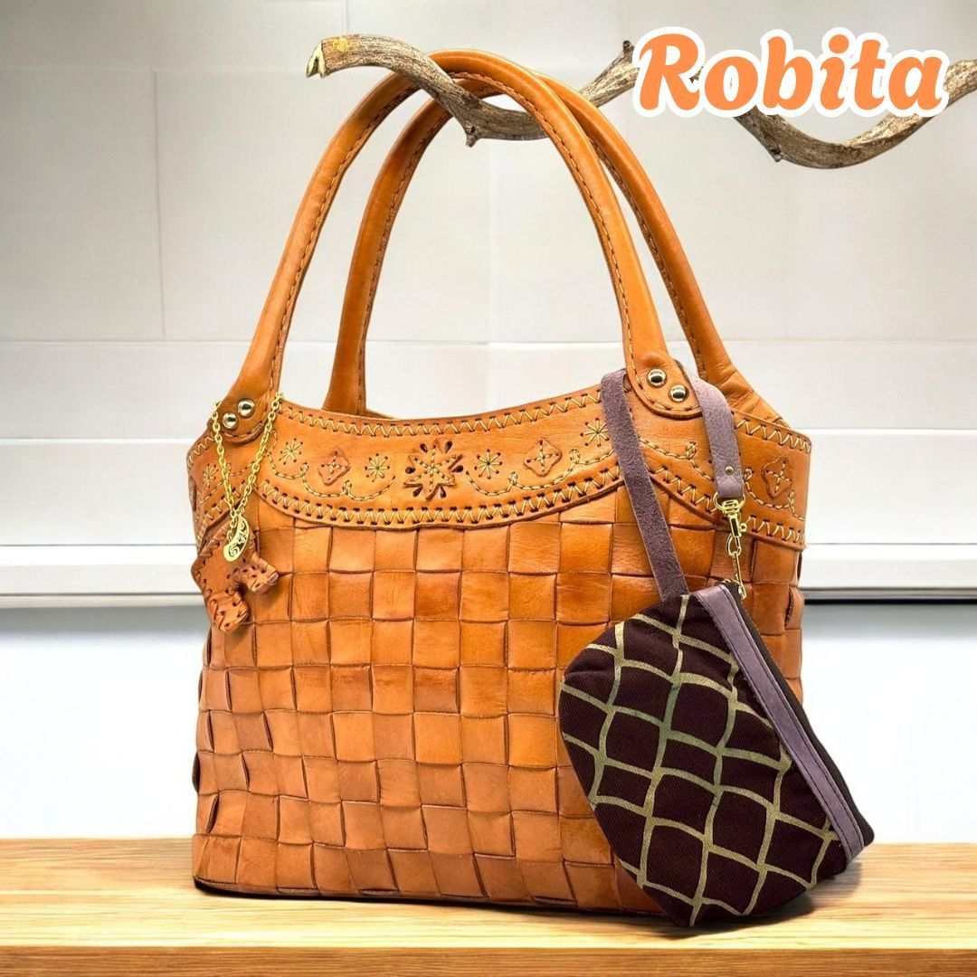 旅に馴染む本革】 robita ロビタ トートバッグ メッシュレザー