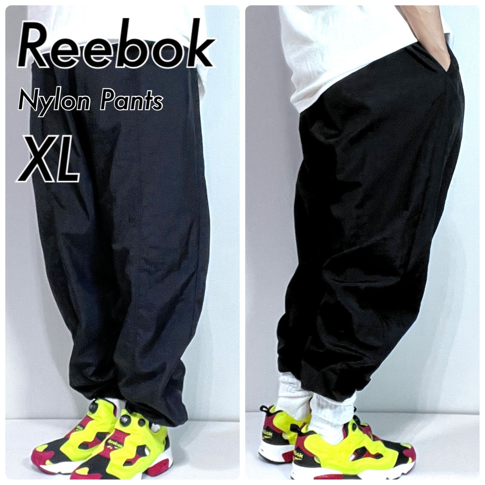 90s Reebok リーボック XL ブラック 黒 BLACK ベクター刺繍ロゴ 90s Reebok リーボック XL ブラック 黒 BLACK ベクター刺繍ロゴ