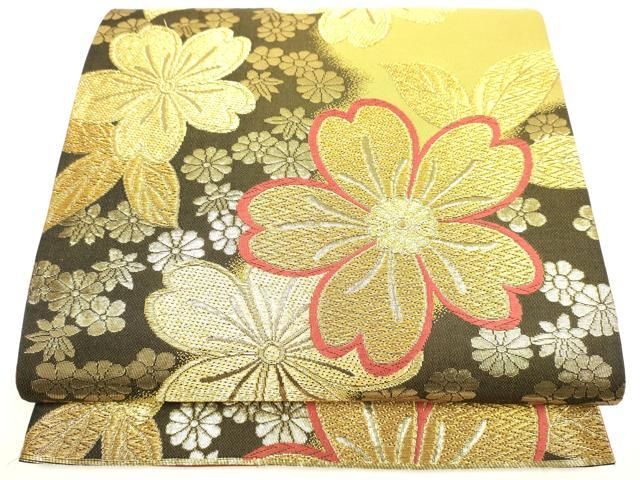 当店だけの限定モデル ヴィンテージファッション - 金 舞花文 平和屋着物□六通柄袋帯 着物・浴衣
