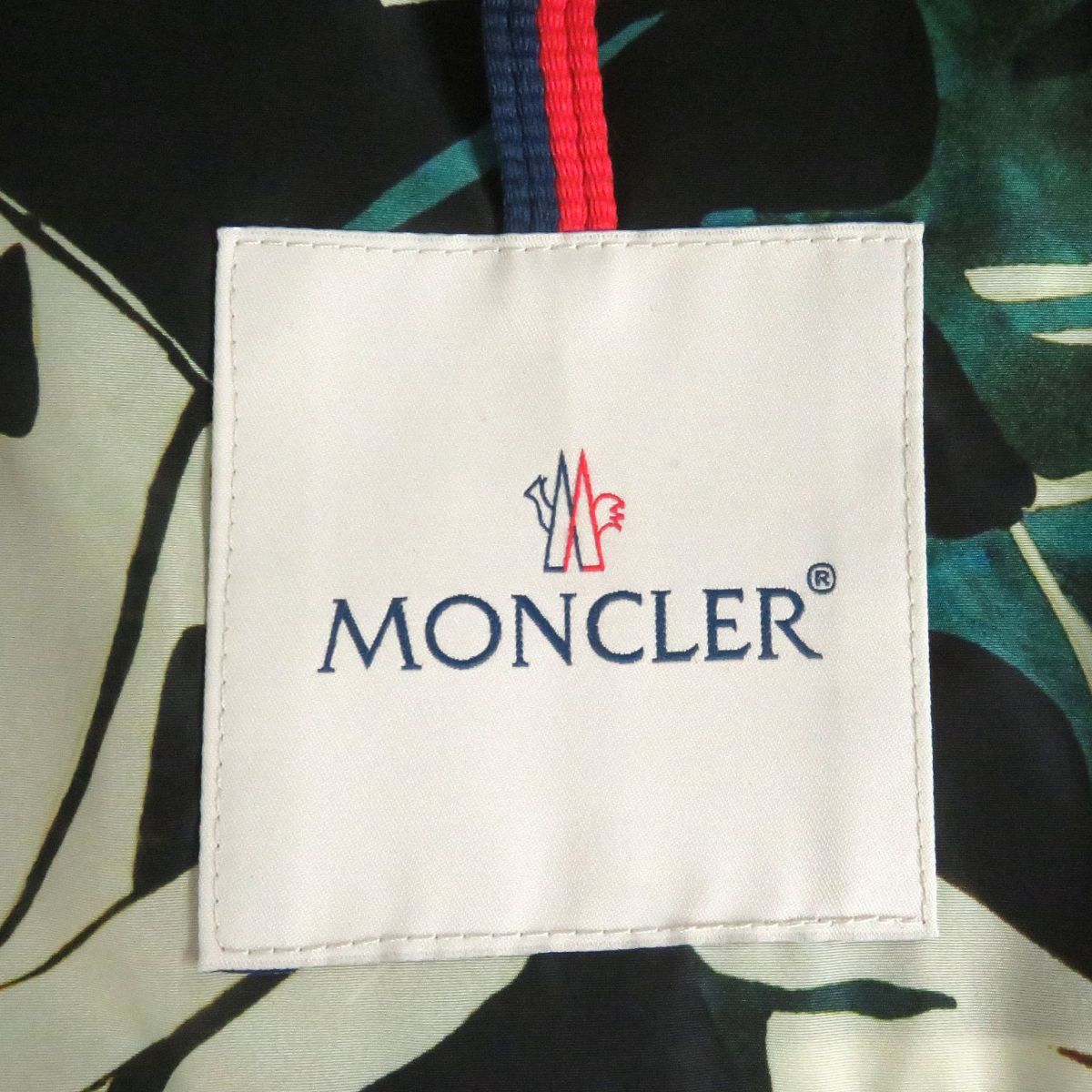 極美品□MONCLER/モンクレール LAMY ボタニカル リーフ 総柄 WZIP ナイロン ブルゾンジャケット/ウィンドブレーカー マルチカラー 0  メンズ