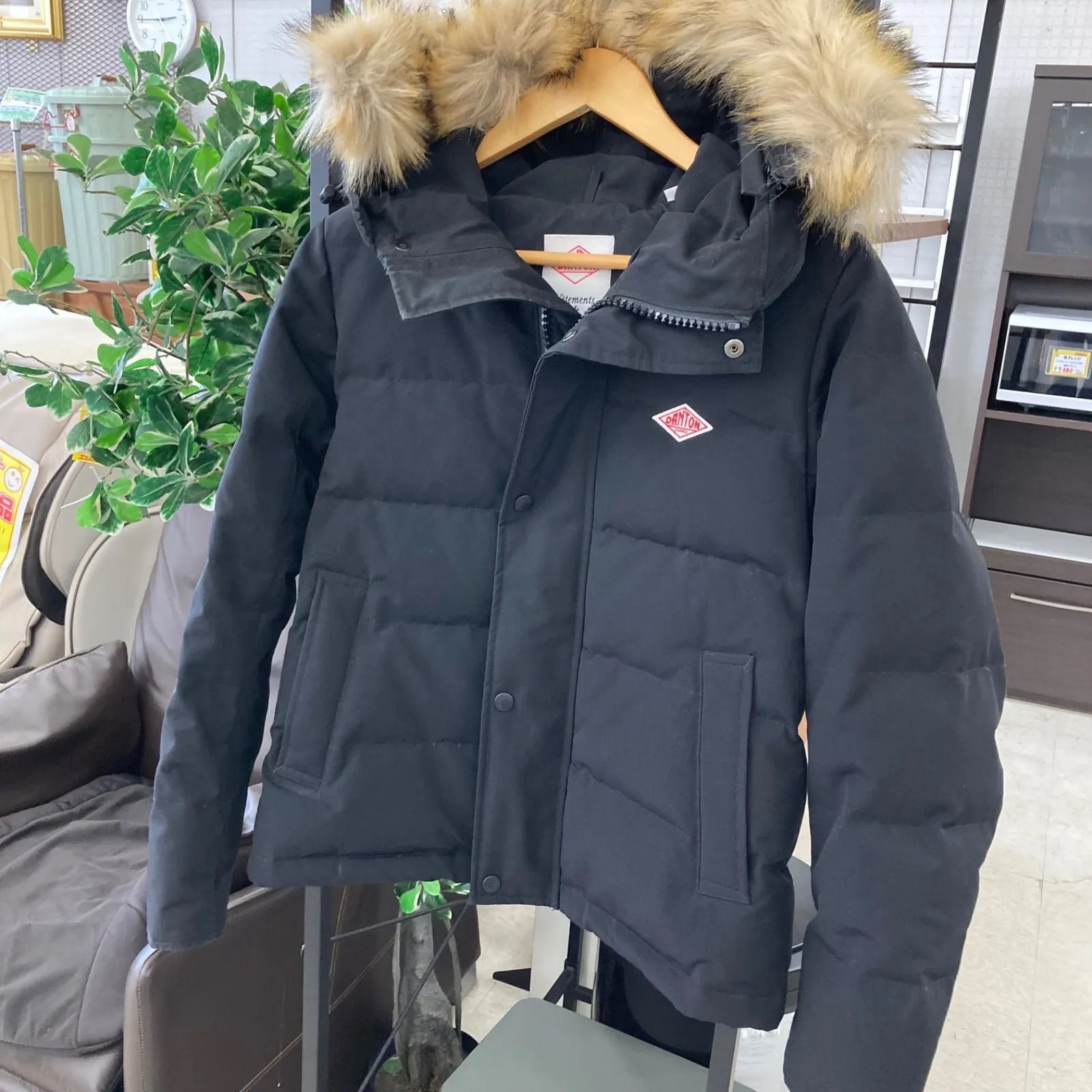 DANTON グレー ダウンジャケット ファー付き DANTON ダウンジャケット