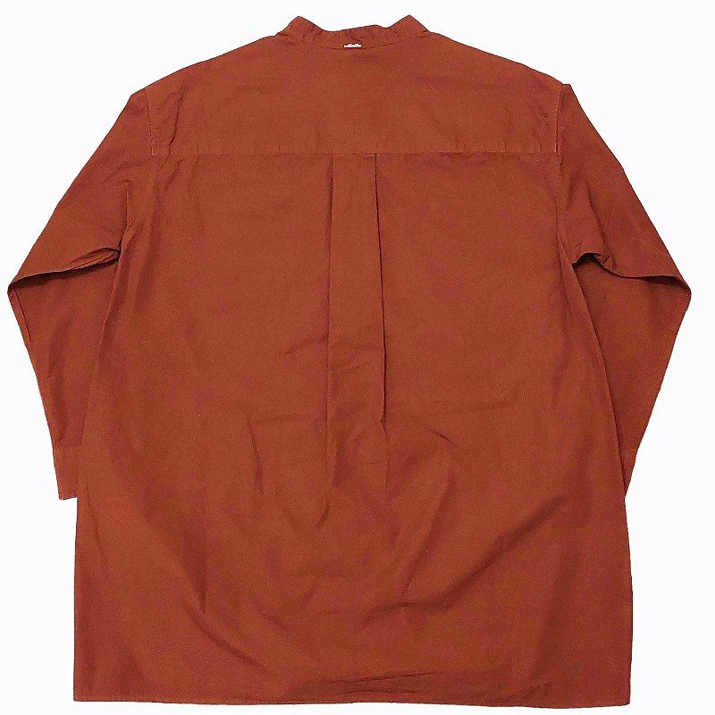 マーガレットハウエル MHL. 23SS COMPACT COTTON POLIN バンドカラーシャツ 長袖 595-3153501 ブラウン  ボルドー 1 Sサイズ相当 0326 - メルカリ