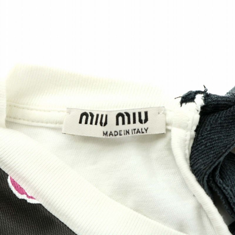 ミュウミュウ miumiu Tシャツ カットソー 半袖 クルーネック