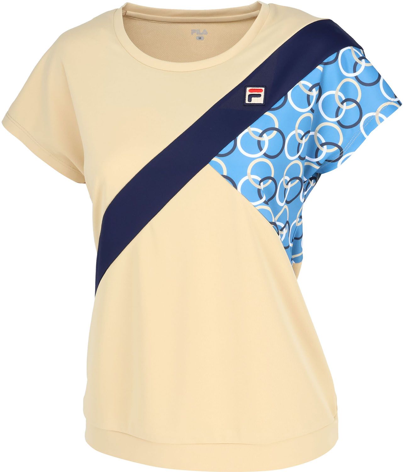 フィラ FILA テニス ゲームシャツ ウェア レディース ウィメンズ 女性 大人 半袖 Tシャツ トップス ウェア ロゴ エレガント 躍動感 部活動 クラブ サークル スクール チーム EL0200 20Z ネイビー