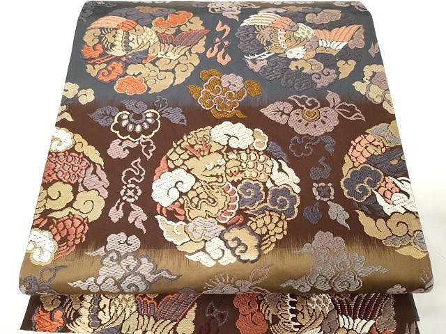 平和屋着物○上質なお召 越後綾織 市松綾織 証紙付き 正絹 逸品 CAAU1638yc