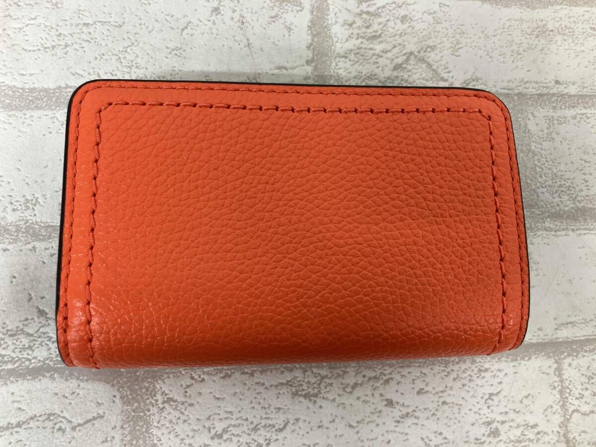 MARC JACOBS マークジェイコブス 二つ折り財布 オレンジ レザー レディース 小銭入れL字