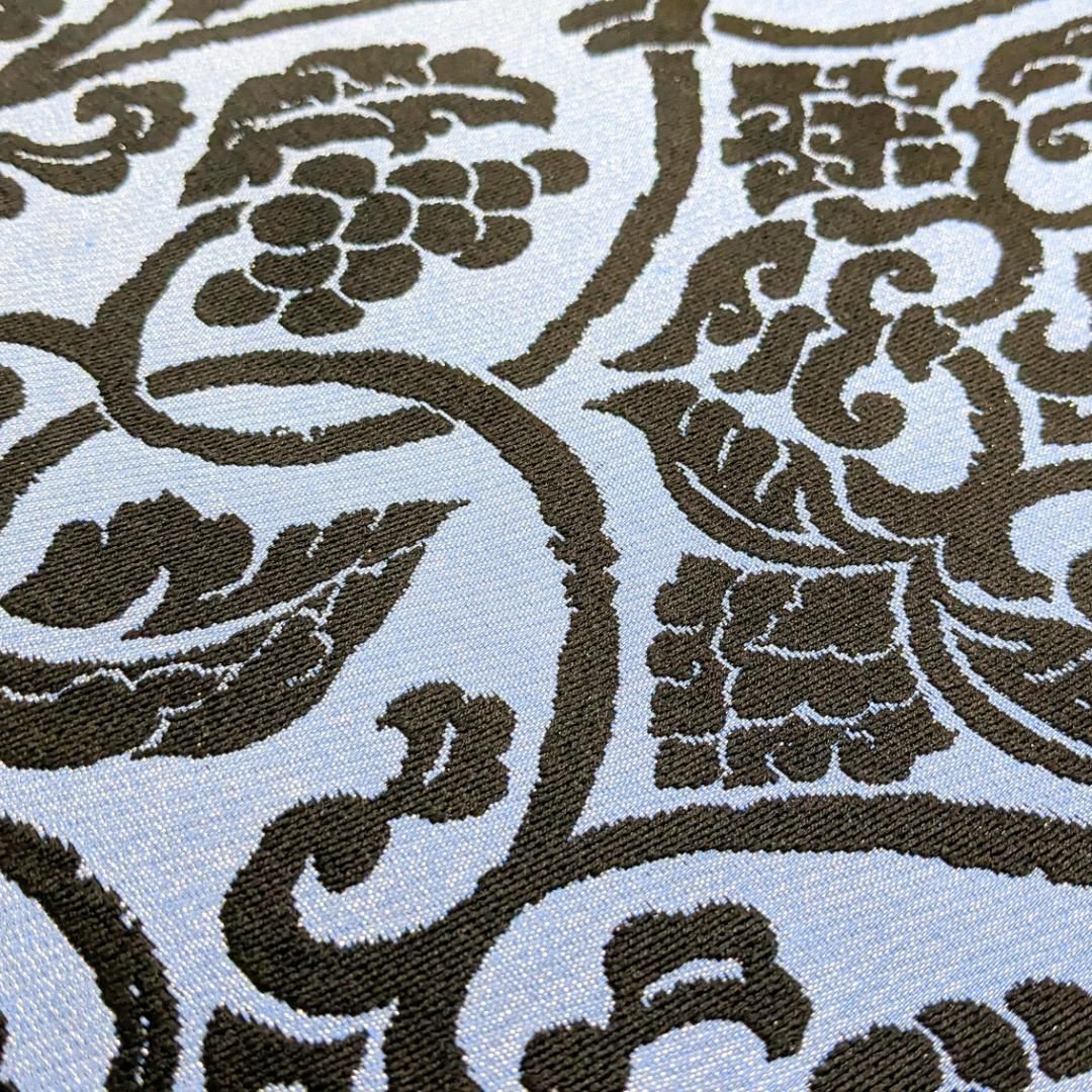 新品・仕立て上がり】正絹 袋帯 カジュアル モダン ブルー 黒 b59  