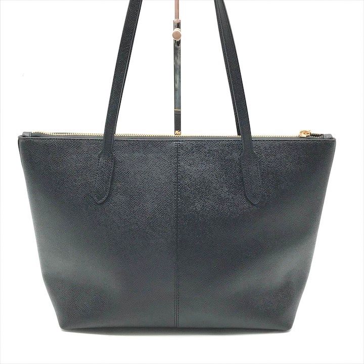 【極美品】COACH本革トートバッグ 黒 ゴールド金具 中古】 コーチ トートバッグ 10101 ナイロン ブラック ゴールド
