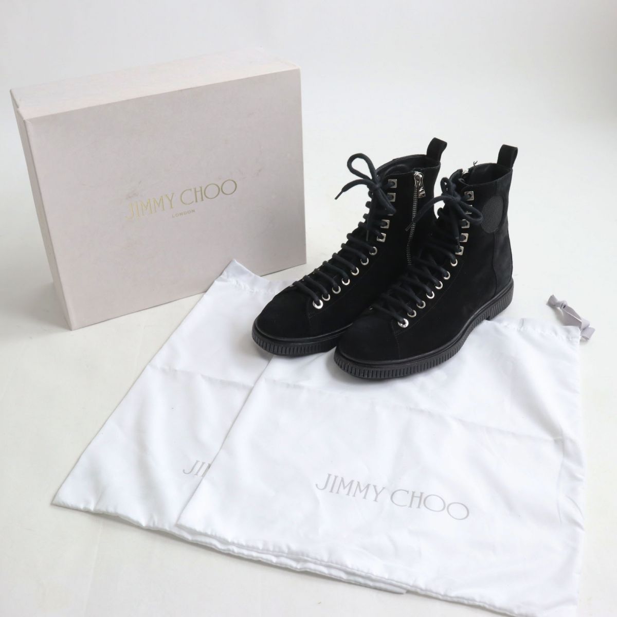 美品○JIMMY CHOO ジミーチュウ KURT スウェードレザー レースアップ