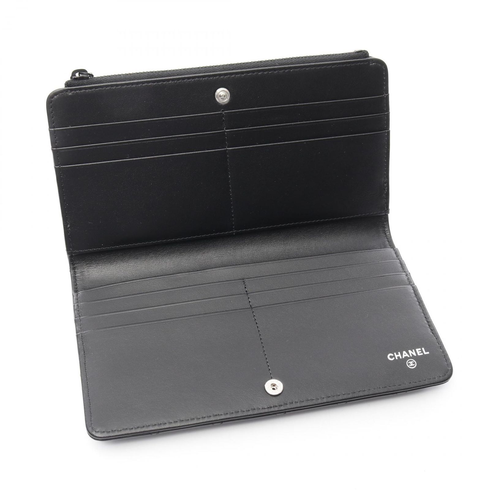 シャネル CHANEL 二つ折り長財布 マトラッセ ソーブラック ｿｰﾌﾞﾗｯｸ  