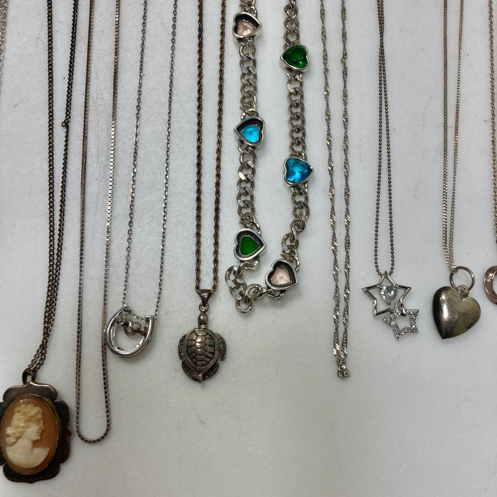 ☆ シルバーアクセサリー シルバーネックレス 15本 総重量90.9g まとめ