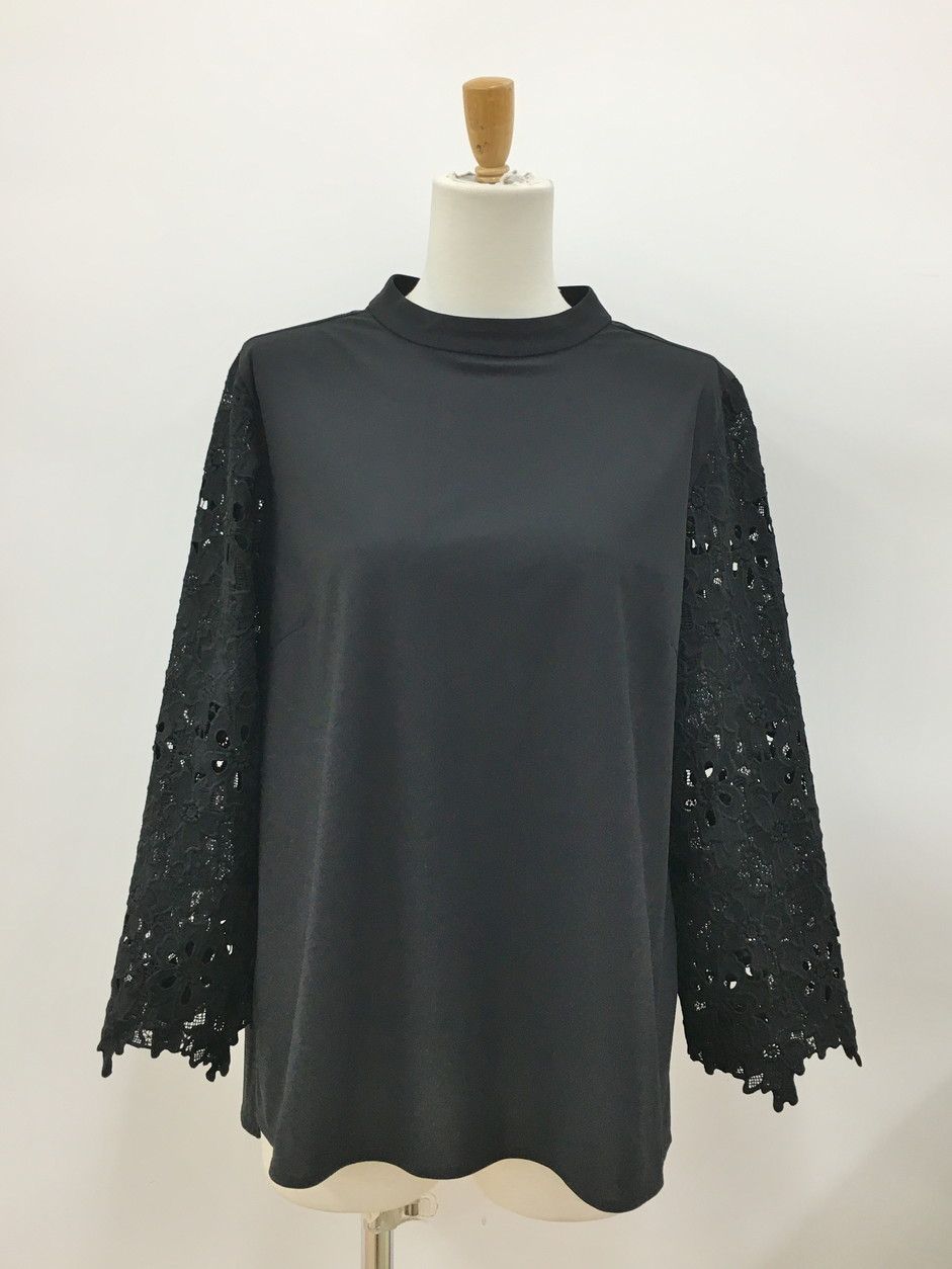 ナラカミーチェ NARACAMICIE シャツ・ブラウス Ⅲ レース袖 ブラック