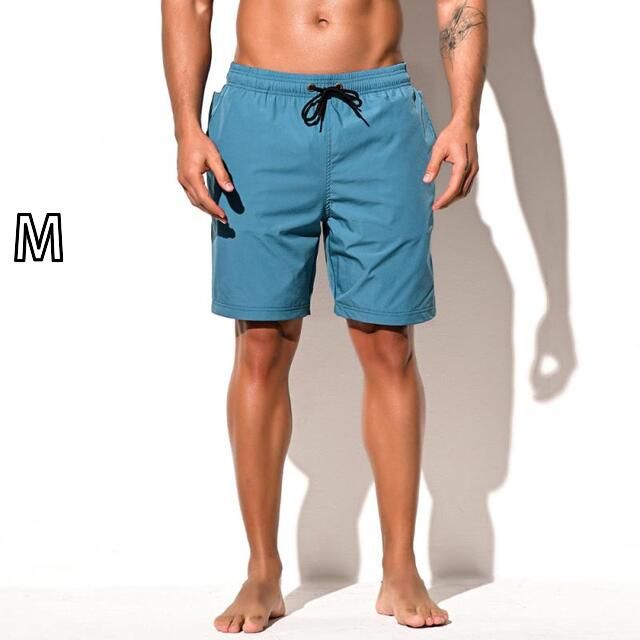 [M]メンズ ファッション 服 男性用 オシャレ シンプル 大人 かっこいい ストリート 夏 ゆったり 速乾 フィットネス 五分丈 ハーフ スポーツ パンツ 無地 ストレッチ ビーチ