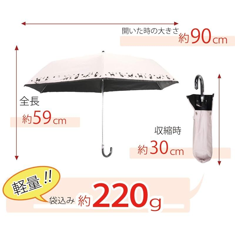 オカモト原宿店 晴雨兼用 日傘 桜柄 (紫外線遮蔽率99% / 生地裏コーティング) ブラック チャーム付き 60cm (UVカット/遮光/