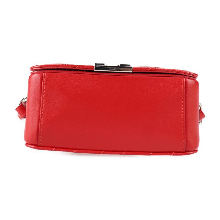 ＠✨OFF-WHITE 穴あき　ショルダーバッグ　2way レッド OFF-WHITE オフホワイト ショルダーバッグ レザー レッド系 バインダー