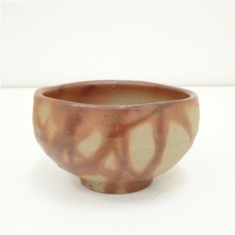 備前焼 伊勢崎満造 火襷茶碗 共箱 茶道 抹茶 おしゃれ 抹茶茶碗 抹茶碗 和食器 レトロ 茶器 骨董 茶わん 茶会 茶の湯