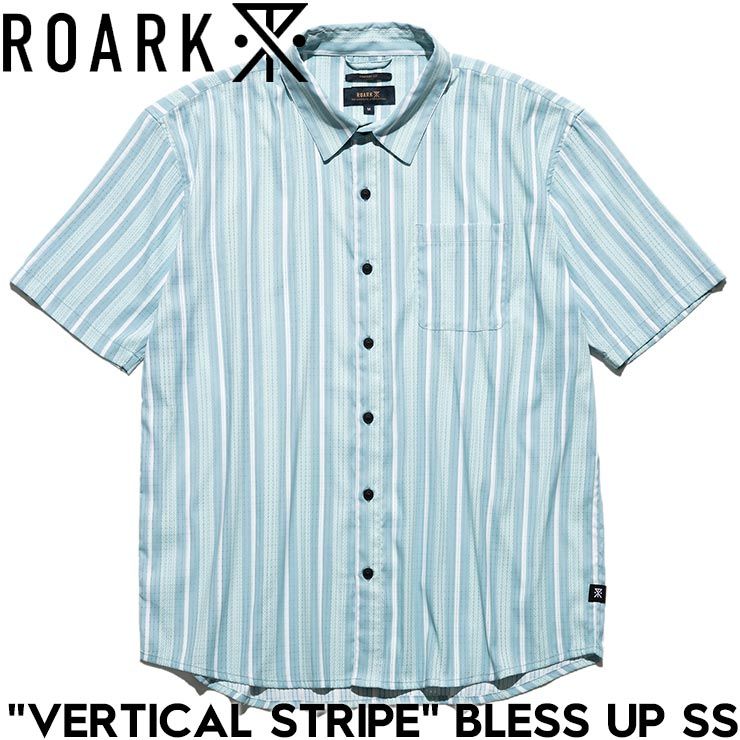 半袖シャツ 速乾 吸湿発散 THE ROARK REVIVAL ロアークリバイバル VERTICAL STRIPE BLESS UP SS RWJ1121-SRD 25SU 日本代理店
