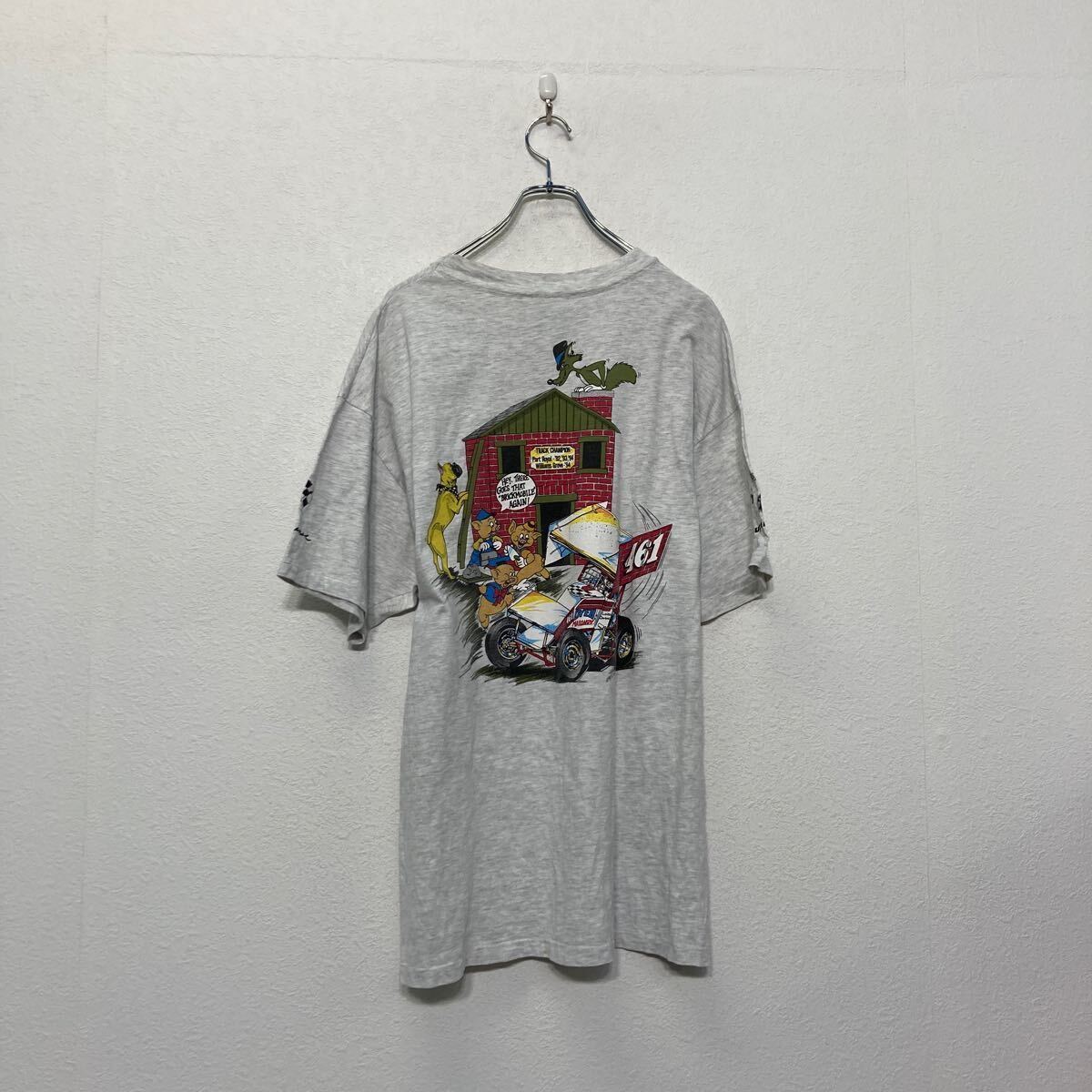 Hanes 半袖 プリント Tシャツ XL ホワイト ヘインズ 90s 三匹の子豚 パックプリント クルーネック 古着卸 アメリカ仕入 a607-5555