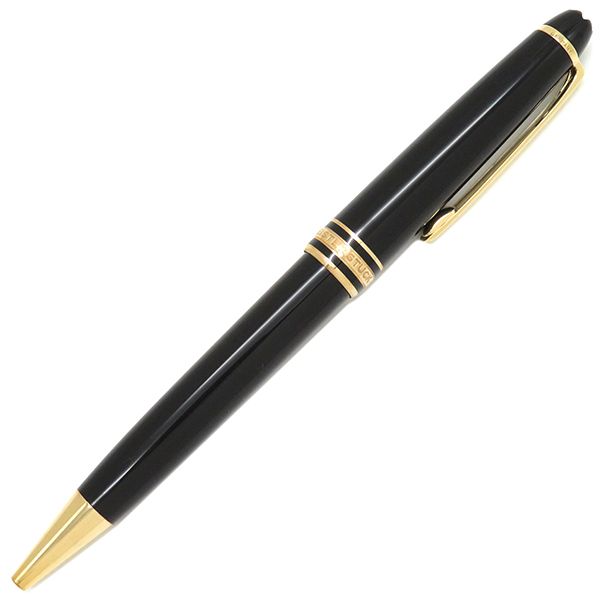 モンブラン Montblanc ボールペン マイスターシュテュック ゴールドコーティング クラシック GP プレシャスレジン ブラック×ゴールド 黒 インク切れ 132453