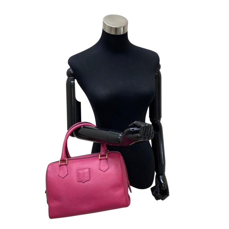 CELINE セリーヌ レザー本革 ハンドバッグ ミニボストンピンク