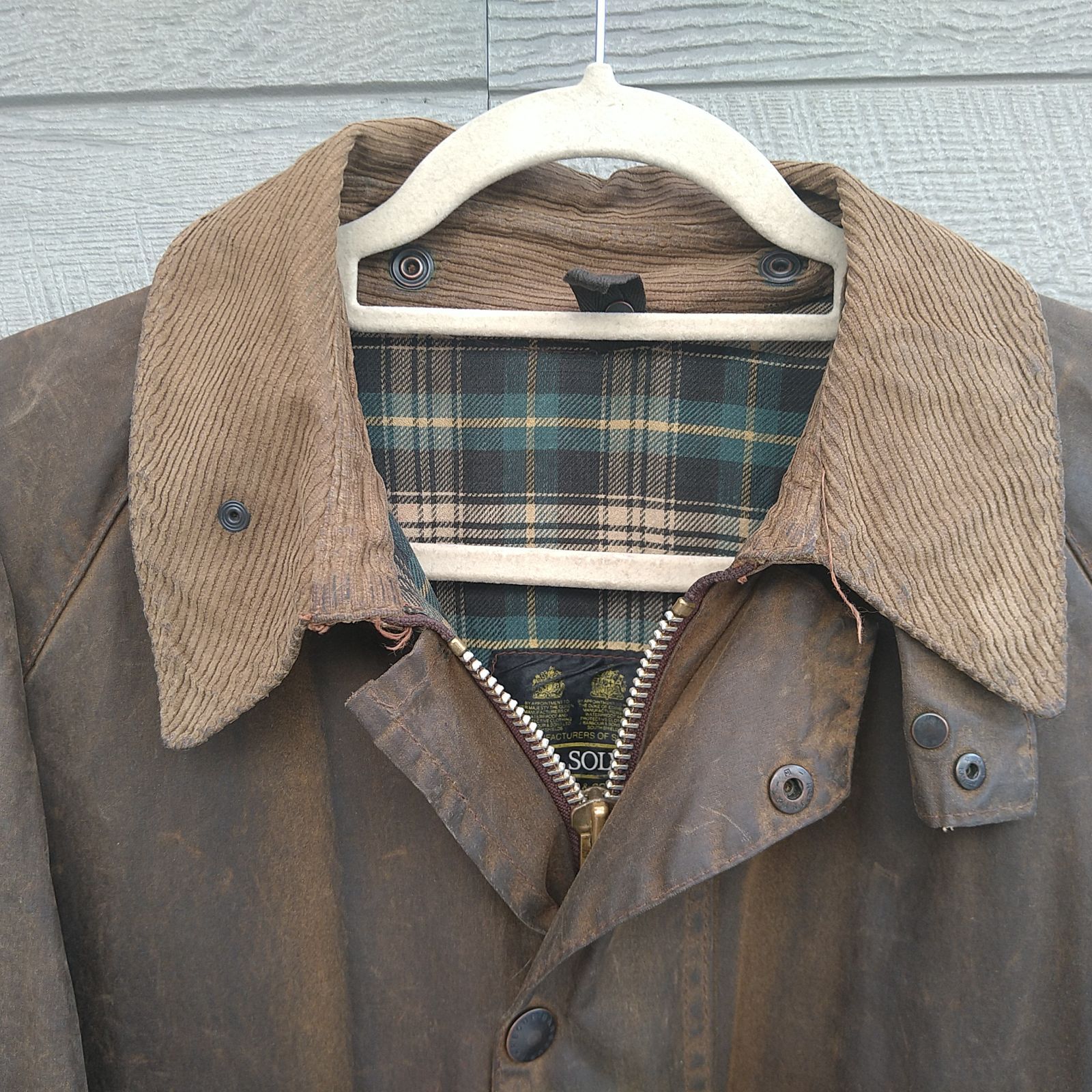 【希少】80s Barbour バブァー　棒ZIPSOLWAY ZIPPER着丈約89