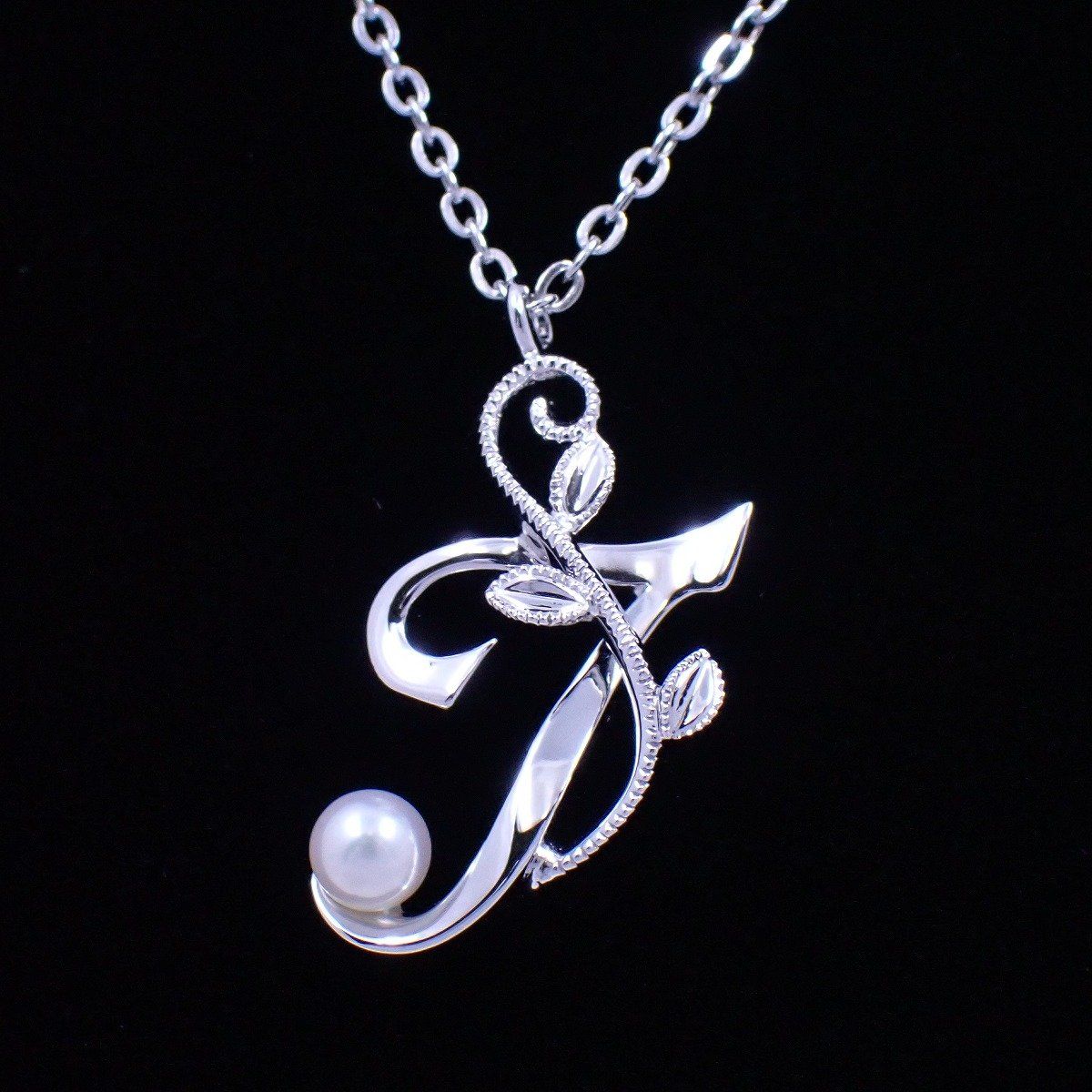美品】MIKIMOTO ミキモト リーフ イニシャル アルファベット J
