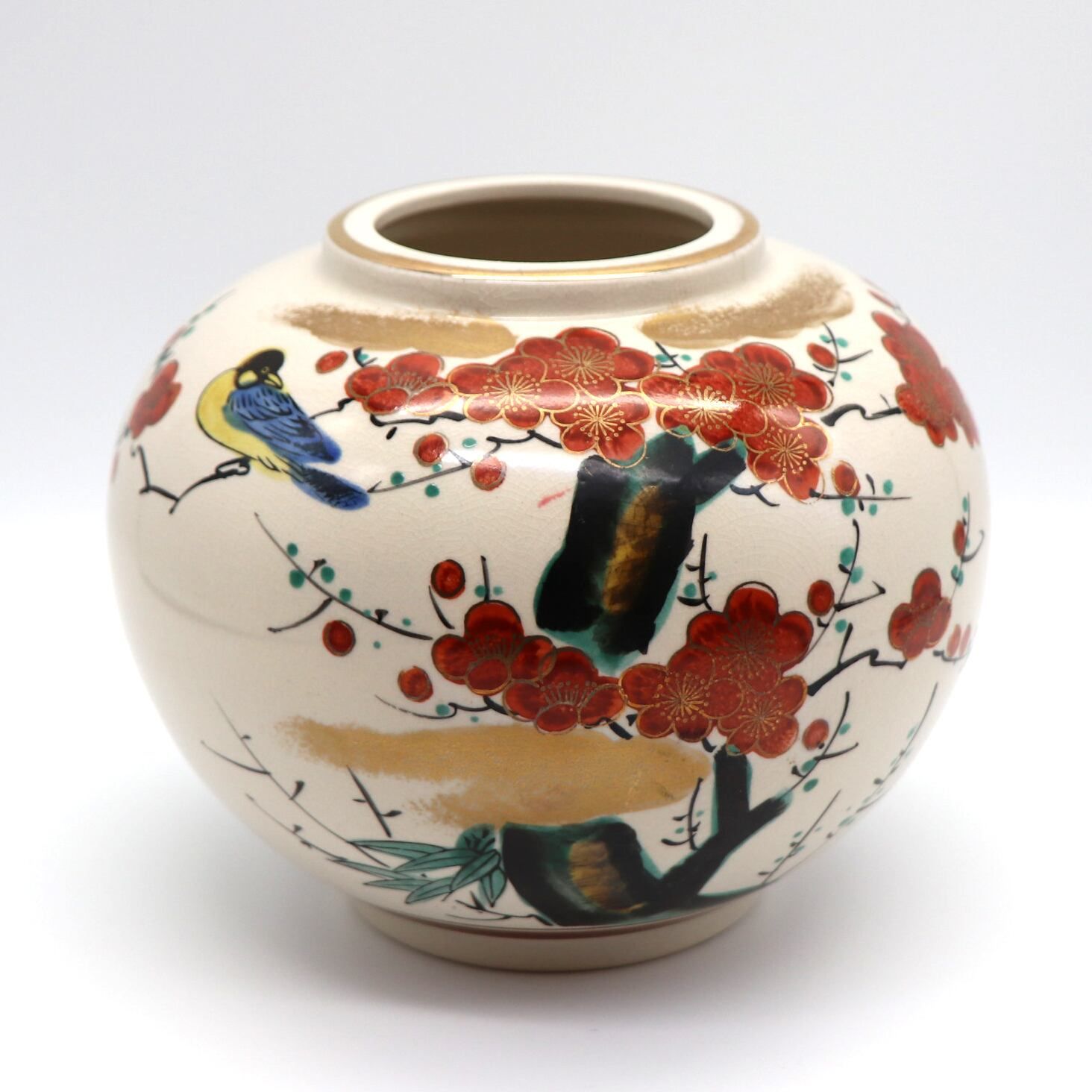 九谷焼・美泉・壺型花瓶・丸型花器・No.200926-067・梱包サイズ80 