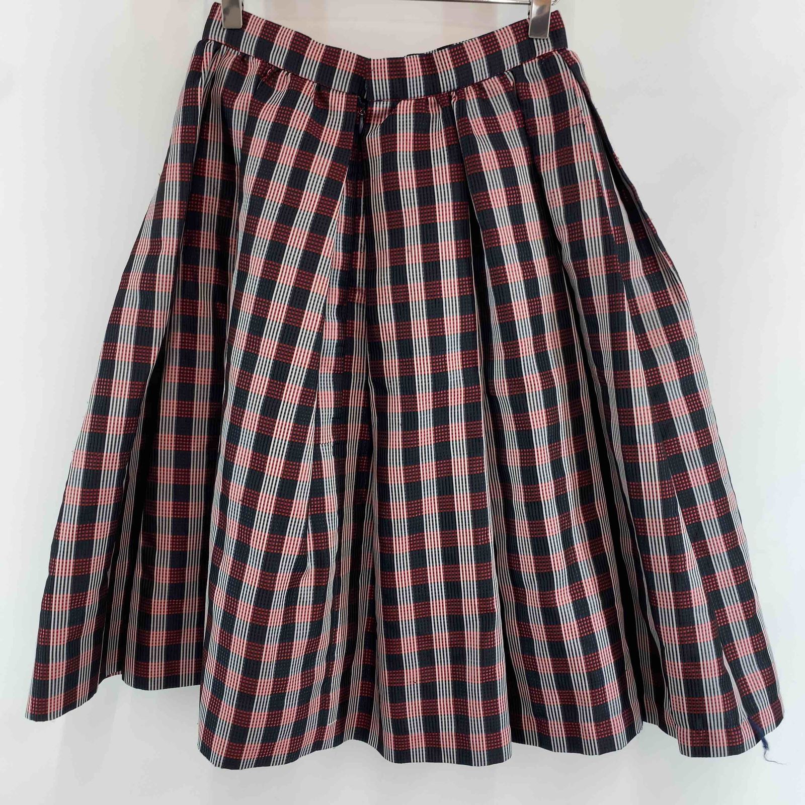 VANILLA CoUTURE レディース ひざ丈スカート チェック柄 レッド 
