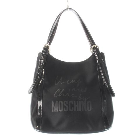 モスキーノ MOSCHINO ハンドバッグ ナイロン レザー 革 エナメル