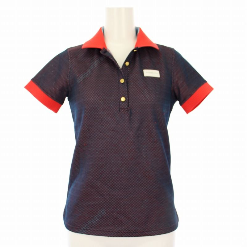 マーク＆ロナ MARK&LONA ポロシャツ 半袖 ゴルフ スカル チェック 黒