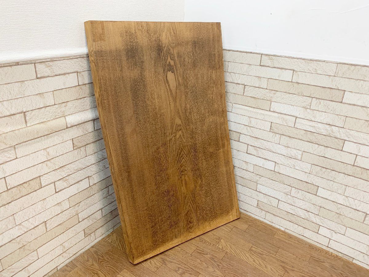 天然木 一枚板 チーク材 長さ103cm 厚み4cm 木製 棚板 看板 天板 テーブル DIY素材 インテリア 木材(貝545)