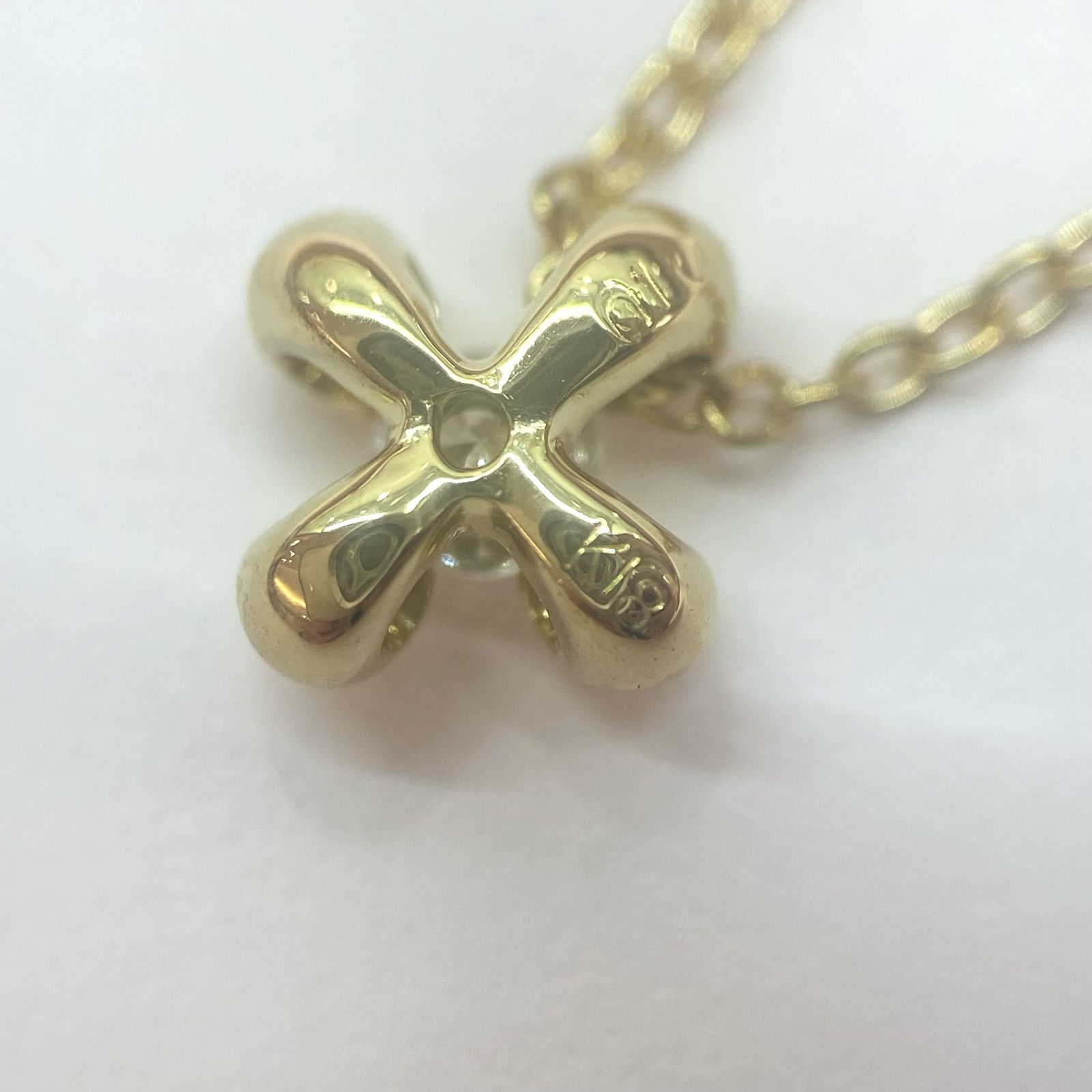 人気🌟AHKAH アーカー K18 エンゼルクロス ダイヤモンド 0.10ct