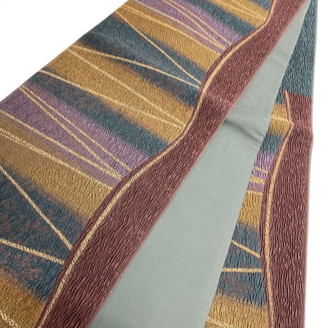 未着用 袋帯 膨れ織 横縞 流線 グラデーション 着物 053a p - メルカリ 