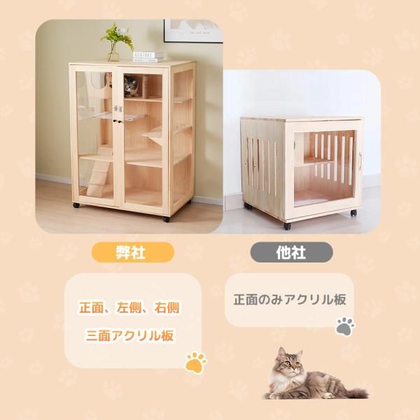 キャットケージ 猫ケージ 3段 ケージ ケージハンモック付き 木製 猫 感 据え置き ワイド 多頭飼い ペットケージ 猫ゲージ 大型 隠れ家 キャスター付き 爆買 USTAUSTRALIA_COM_AU
