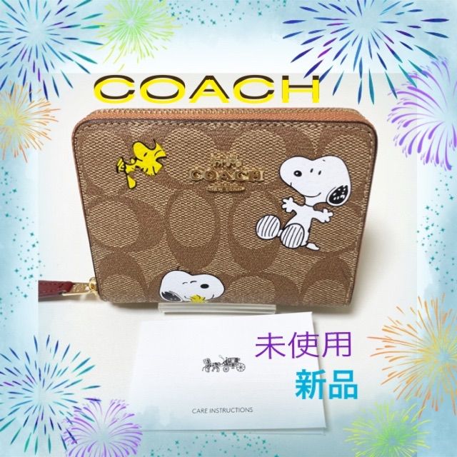 COACH 二つ折り ミニ財布 スヌーピー ウッドストック☆ - 折り財布