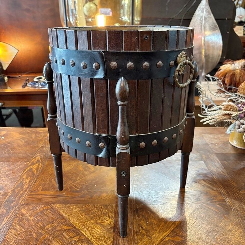 超激得，新作 カリモク 樽型 フラワーポット 40cm プランターカバー